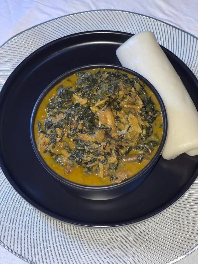 Ofe Onugbu with Soft Poundo Yam Rich bitterleaf soup, native and full of flavor, photo 1